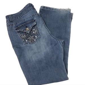 Nine West Denim Jeans Plus Size 16 Embellished pockets